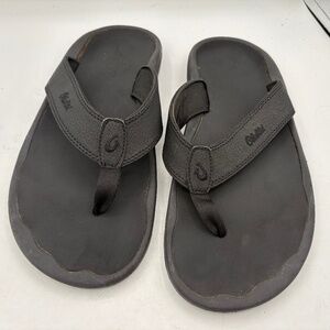 Olukai Ohana Mens Sandals US 13 EU 46 Black Casual Comfort Beach